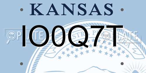 IO0Q7T Kansas License Plate