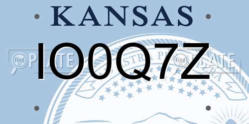IO0Q7Z Kansas License Plate