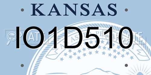 IO1D510 Kansas License Plate