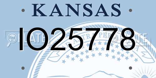IO25778 Kansas License Plate