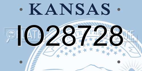 IO28728 Kansas License Plate