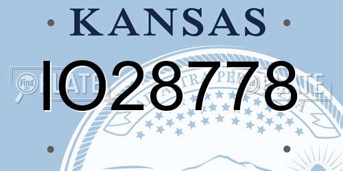 IO28778 Kansas License Plate