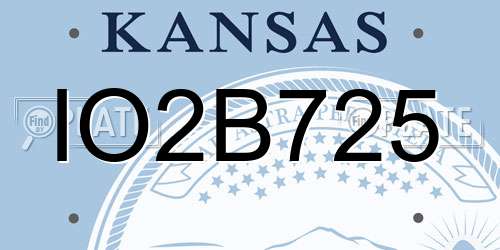 IO2B725 Kansas License Plate