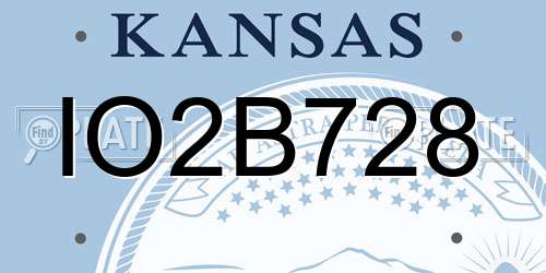 IO2B728 Kansas License Plate