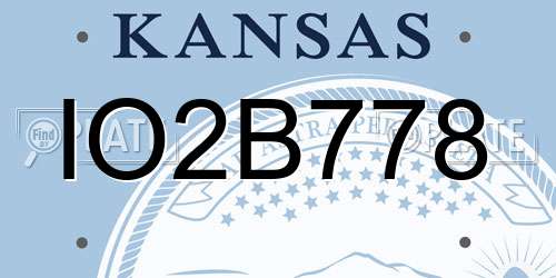 IO2B778 Kansas License Plate