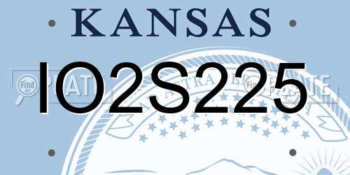 IO2S225 Kansas License Plate
