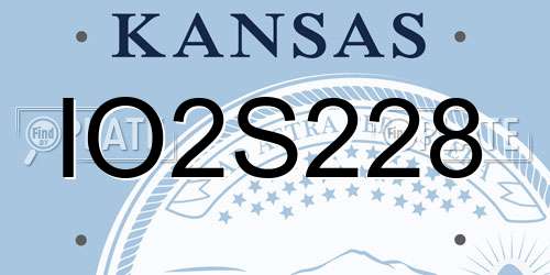 IO2S228 Kansas License Plate
