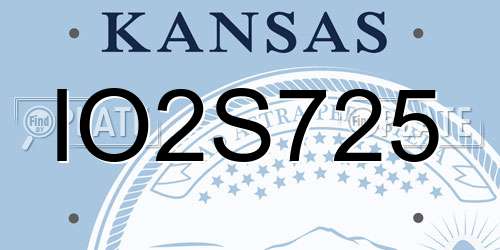 IO2S725 Kansas License Plate