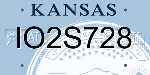 IO2S728 Kansas License Plate