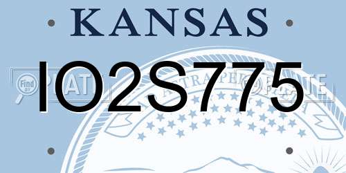 IO2S775 Kansas License Plate