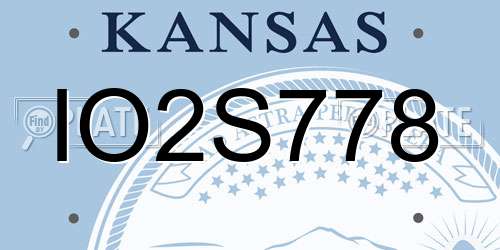 IO2S778 Kansas License Plate