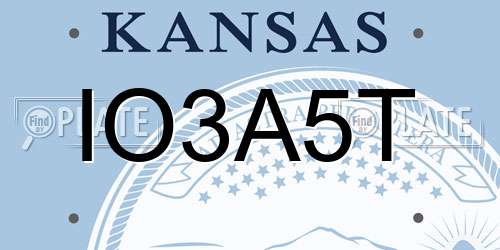 IO3A5T Kansas License Plate