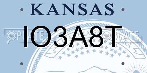 IO3A8T Kansas License Plate