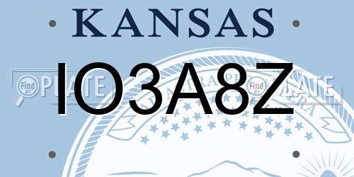 IO3A8Z Kansas License Plate