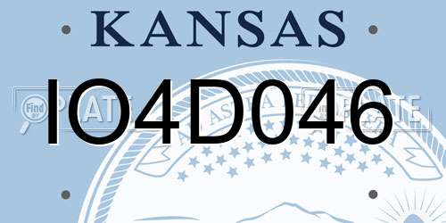 IO4D046 Kansas License Plate