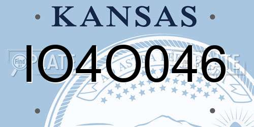 IO4O046 Kansas License Plate