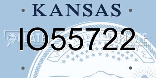 IO55722 Kansas License Plate