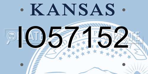 IO57152 Kansas License Plate