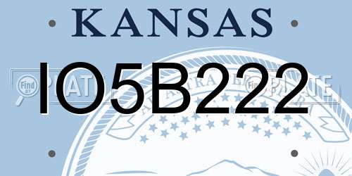 IO5B222 Kansas License Plate