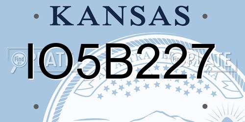 IO5B227 Kansas License Plate