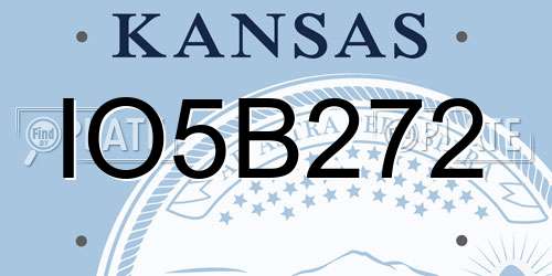 IO5B272 Kansas License Plate