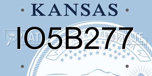 IO5B277 Kansas License Plate