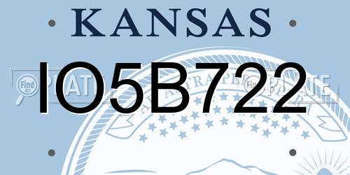 IO5B722 Kansas License Plate