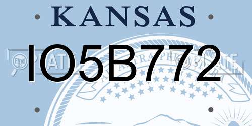 IO5B772 Kansas License Plate