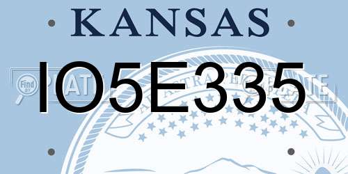 IO5E335 Kansas License Plate