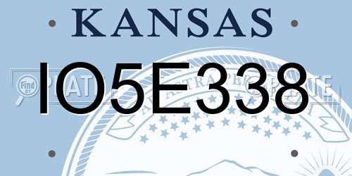 IO5E338 Kansas License Plate