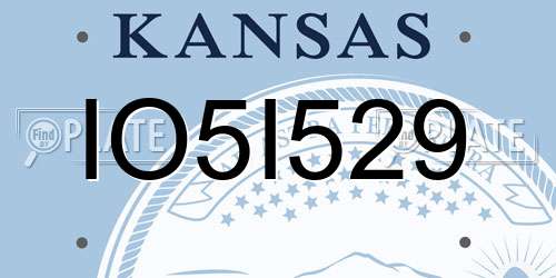 IO5I529 Kansas License Plate