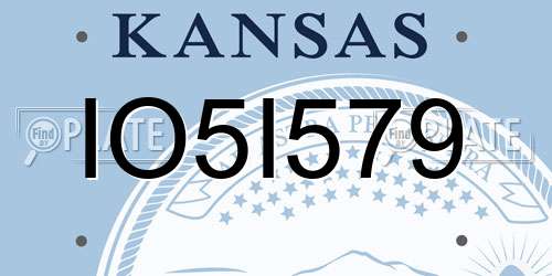 IO5I579 Kansas License Plate