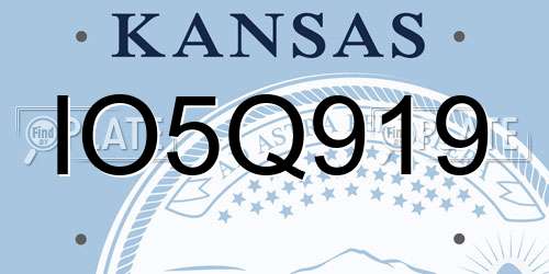 IO5Q919 Kansas License Plate