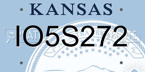 IO5S272 Kansas License Plate