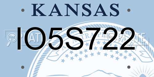 IO5S722 Kansas License Plate