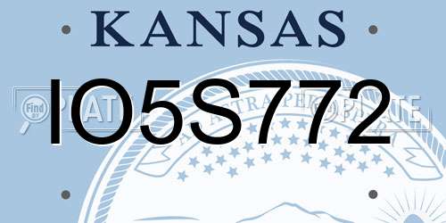 IO5S772 Kansas License Plate
