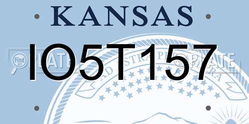 IO5T157 Kansas License Plate