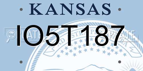 IO5T187 Kansas License Plate