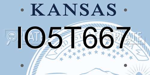 IO5T667 Kansas License Plate