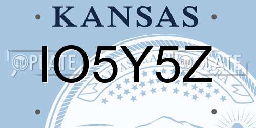 IO5Y5Z Kansas License Plate