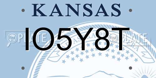 IO5Y8T Kansas License Plate