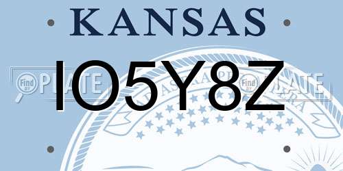 IO5Y8Z Kansas License Plate