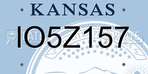IO5Z157 Kansas License Plate