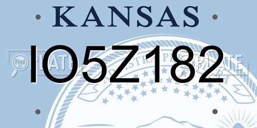IO5Z182 Kansas License Plate