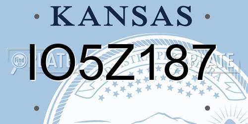 IO5Z187 Kansas License Plate