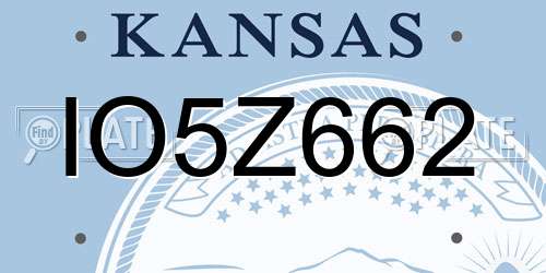 IO5Z662 Kansas License Plate