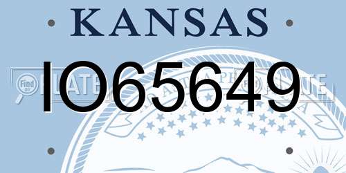 IO65649 Kansas License Plate