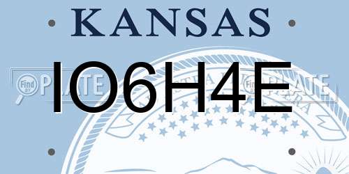 IO6H4E Kansas License Plate