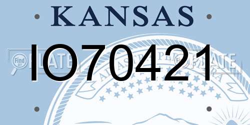 IO70421 Kansas License Plate