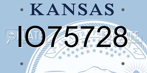 IO75728 Kansas License Plate